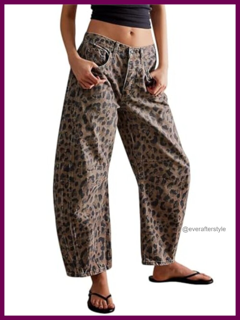 Women's Mid Rise Barrel Jeans Stretchy Cropped Wide Leg Denim Pants